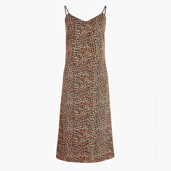 J. Crew Leopard V-neck Slip Dress Women’s Size 0 - Picture 1 of 6